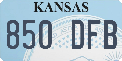KS license plate 850DFB