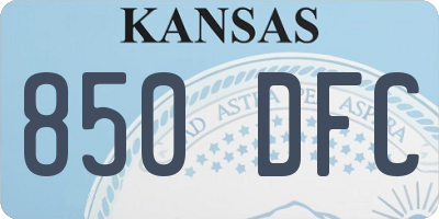 KS license plate 850DFC