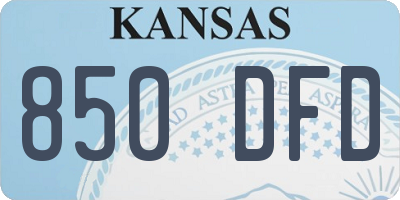 KS license plate 850DFD
