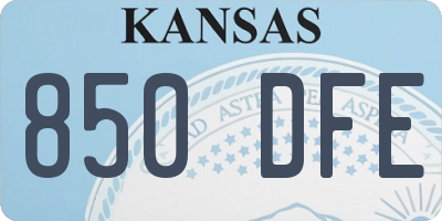 KS license plate 850DFE