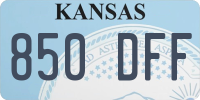 KS license plate 850DFF