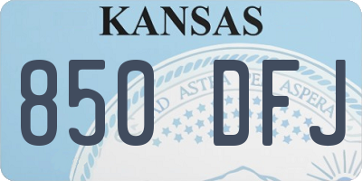 KS license plate 850DFJ