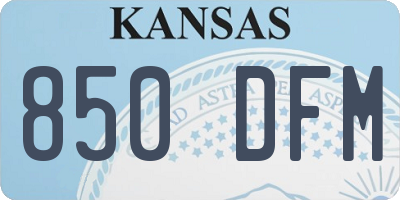 KS license plate 850DFM