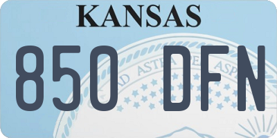 KS license plate 850DFN