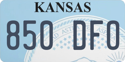 KS license plate 850DFO