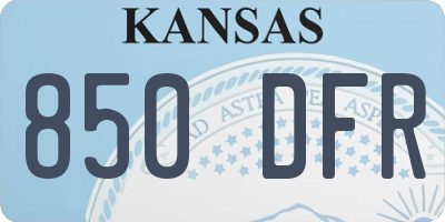 KS license plate 850DFR