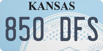 KS license plate 850DFS