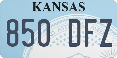 KS license plate 850DFZ