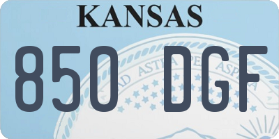 KS license plate 850DGF