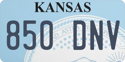 KS license plate 850DNV