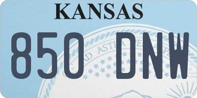 KS license plate 850DNW