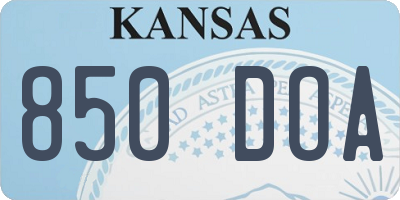 KS license plate 850DOA