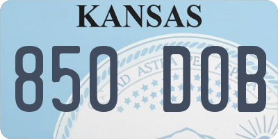 KS license plate 850DOB