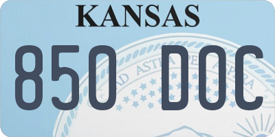 KS license plate 850DOC