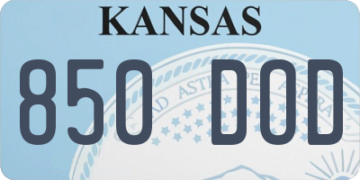 KS license plate 850DOD