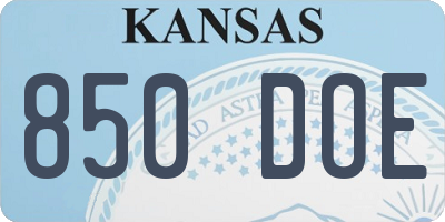 KS license plate 850DOE