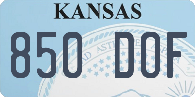 KS license plate 850DOF