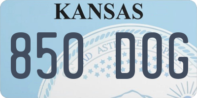 KS license plate 850DOG
