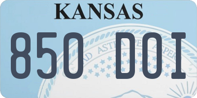 KS license plate 850DOI