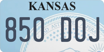 KS license plate 850DOJ