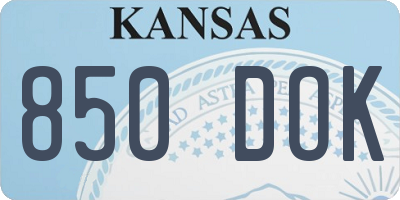 KS license plate 850DOK
