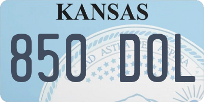 KS license plate 850DOL