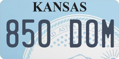 KS license plate 850DOM