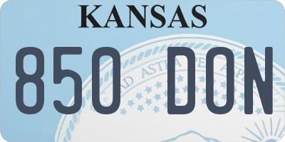 KS license plate 850DON