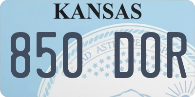KS license plate 850DOR