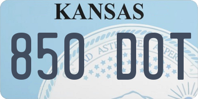 KS license plate 850DOT