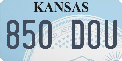KS license plate 850DOU
