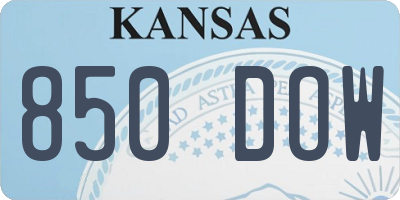 KS license plate 850DOW