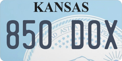 KS license plate 850DOX