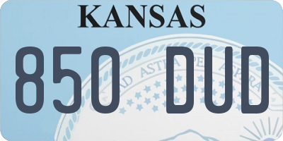 KS license plate 850DUD