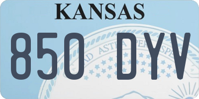 KS license plate 850DYV
