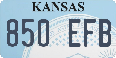 KS license plate 850EFB