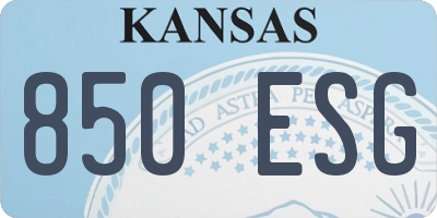 KS license plate 850ESG