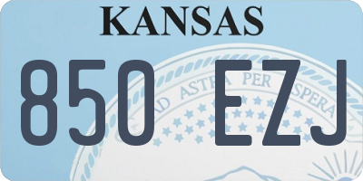 KS license plate 850EZJ