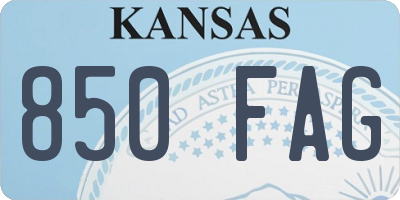 KS license plate 850FAG
