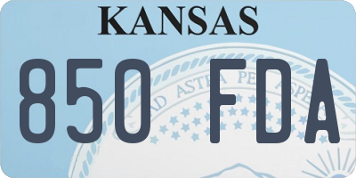 KS license plate 850FDA