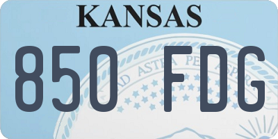KS license plate 850FDG