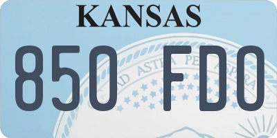 KS license plate 850FDO