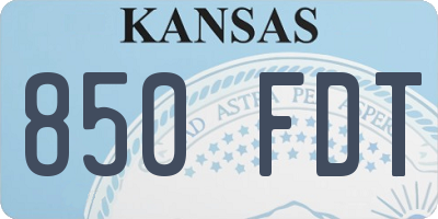 KS license plate 850FDT