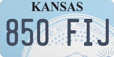 KS license plate 850FIJ