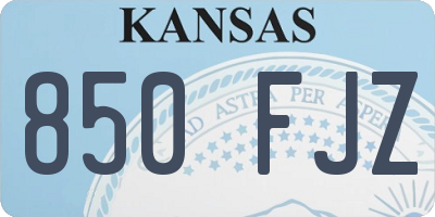 KS license plate 850FJZ