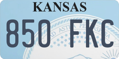 KS license plate 850FKC