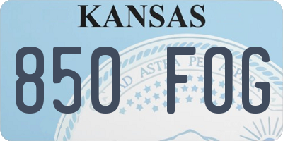 KS license plate 850FOG