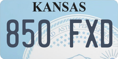 KS license plate 850FXD