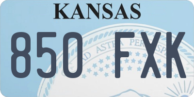 KS license plate 850FXK