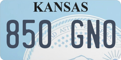 KS license plate 850GNO